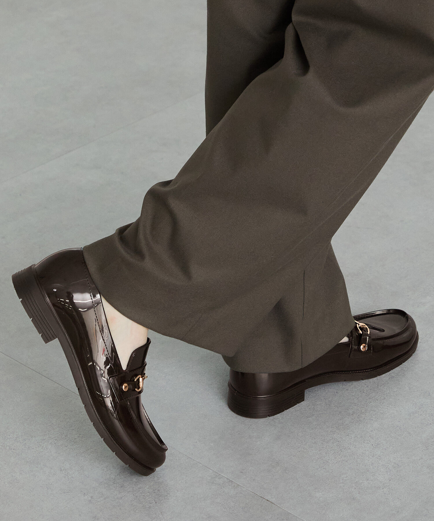 ORiental TRaffic「【防水】ビットモチーフ PVC レイン ローファー /R-1021 柔らかい 通勤 ゆったり」|パンプス|