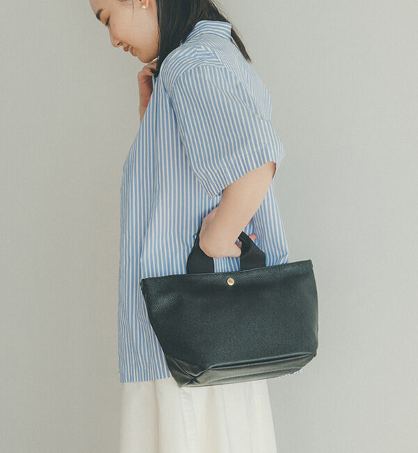 TOPKAPI BREATH「スコッチグレイン ネオレザー トートバッグ プレーン」|トートバッグ|ブラック