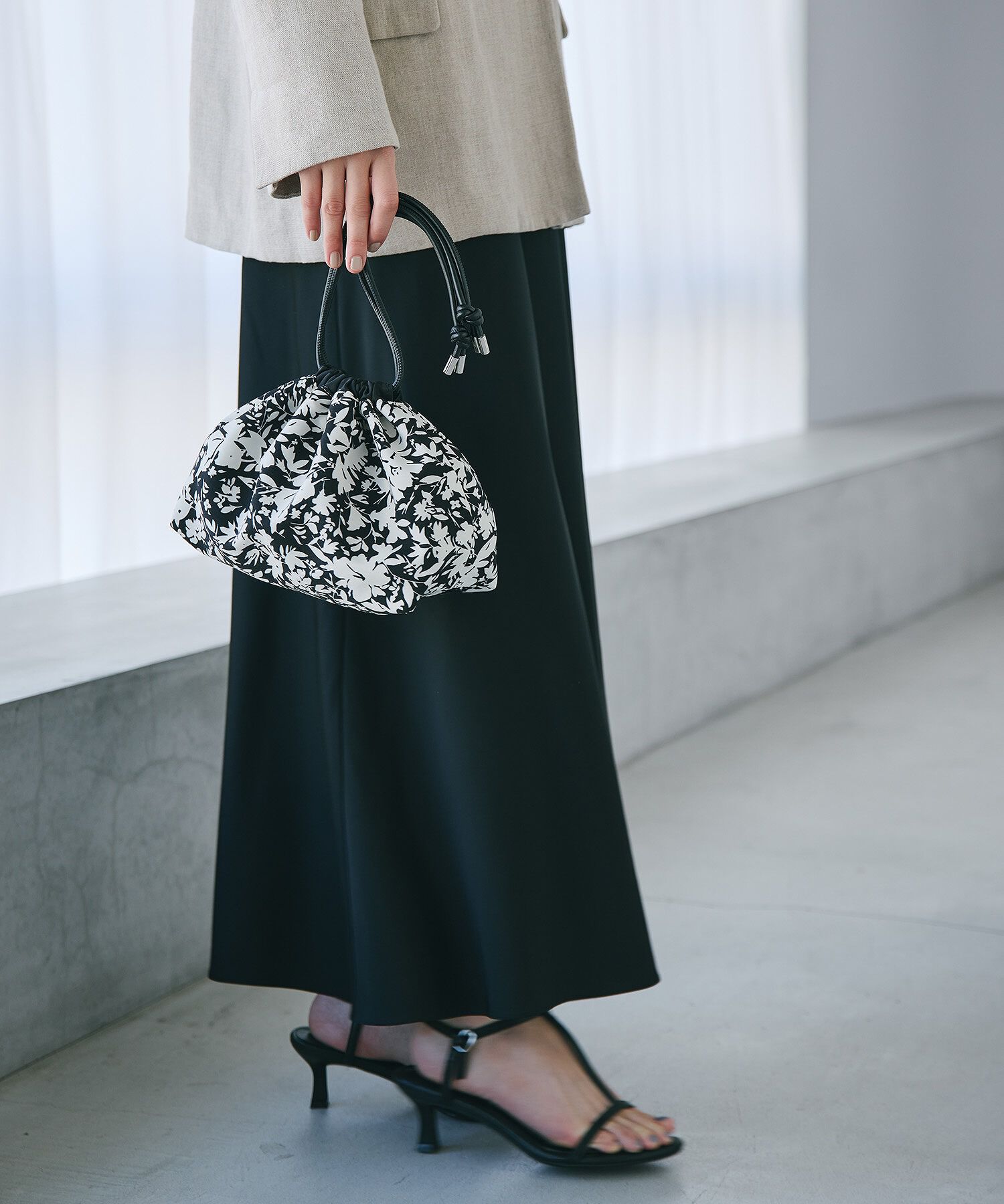 TOPKAPI TREASURE「【TREASURE TOPKAPI】プリント 巾着バッグ付き メッシュ ワンハンドルバッグ 」|ハンドバッグ|