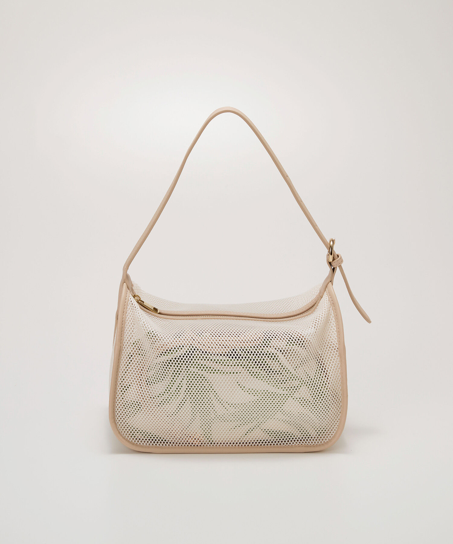 TOPKAPI TREASURE「【TREASURE TOPKAPI】プリント 巾着バッグ付き メッシュ ワンハンドルバッグ 」|ハンドバッグ|オフ