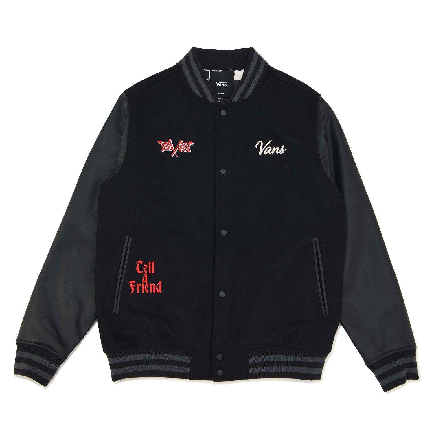 VANS「【VANSｱﾊﾟﾚﾙ】M STEVENS VARSITY JACKET」|ポロシャツ|ブラック