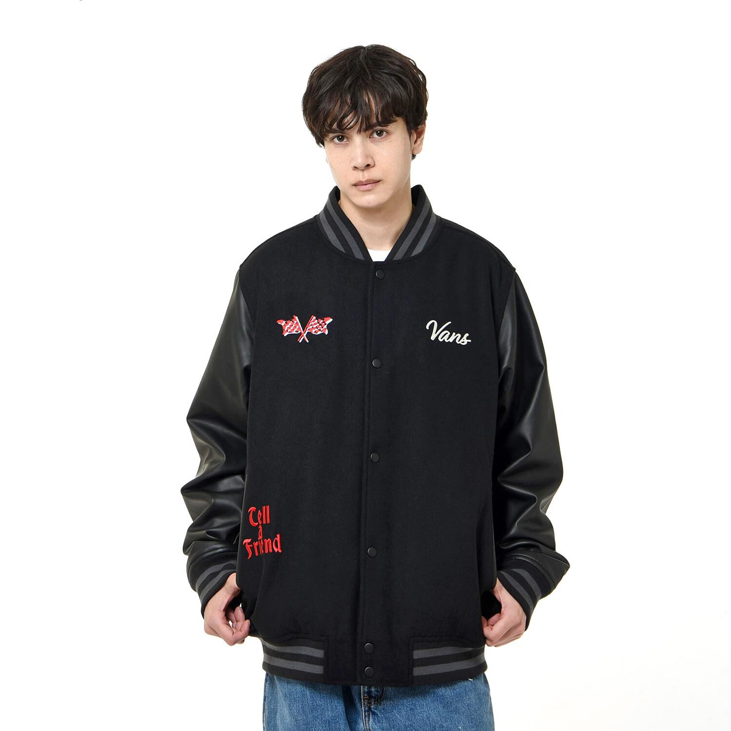 VANS「【VANSｱﾊﾟﾚﾙ】M STEVENS VARSITY JACKET」|ポロシャツ|