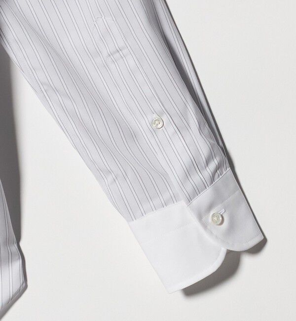 UNITED ARROWS「イージーケア AG ダブルストライプ セミワイドカラー クレリックシャツ ー抗菌防臭ー」|シャツ・ブラウス|