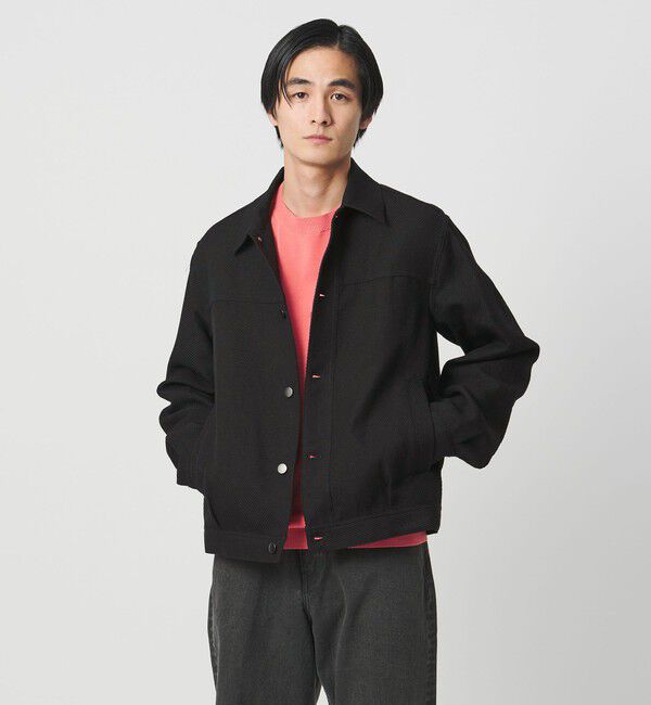 UNITED ARROWS「リネン バスケットツイル モダン トラッカージャケット」|ブルゾン・スタジャン|