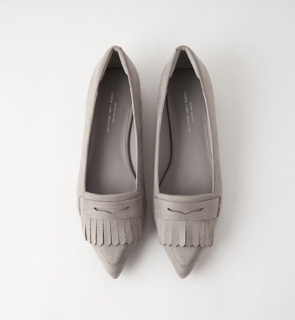 UNITED ARROWS green label relaxing「【WEB限定】ポインテッド キルト フラットシューズ（1.5cmヒール) -撥水-」|パンプス|