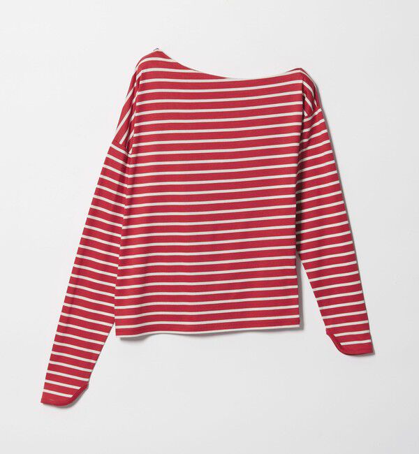 EMMEL REFINES「＜EMMEL REFINES＞EM アシンメトリー ボーダー ロンT」|Tシャツ・カットソー|RED