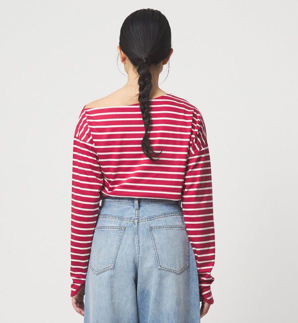 EMMEL REFINES「＜EMMEL REFINES＞EM アシンメトリー ボーダー ロンT」|Tシャツ・カットソー|