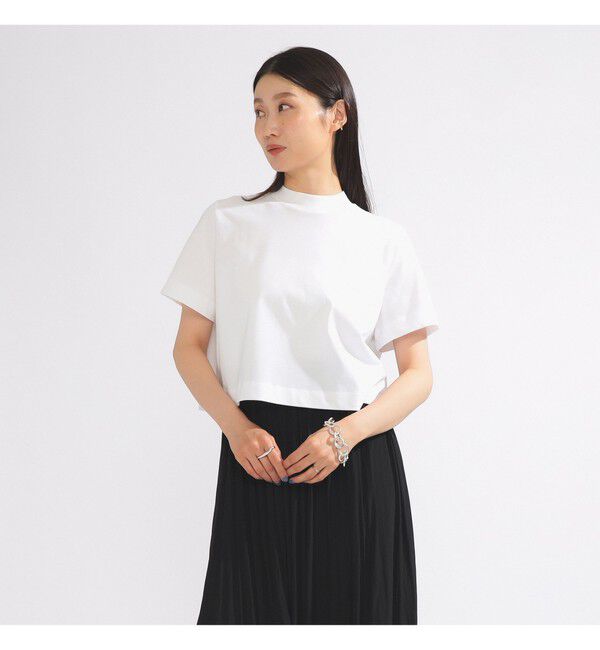 Demi-Luxe BEAMS 「モックネック ショート Tシャツ」|Tシャツ・カットソー|