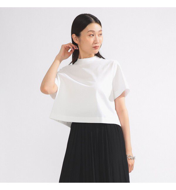Demi-Luxe BEAMS 「モックネック ショート Tシャツ」|Tシャツ・カットソー|
