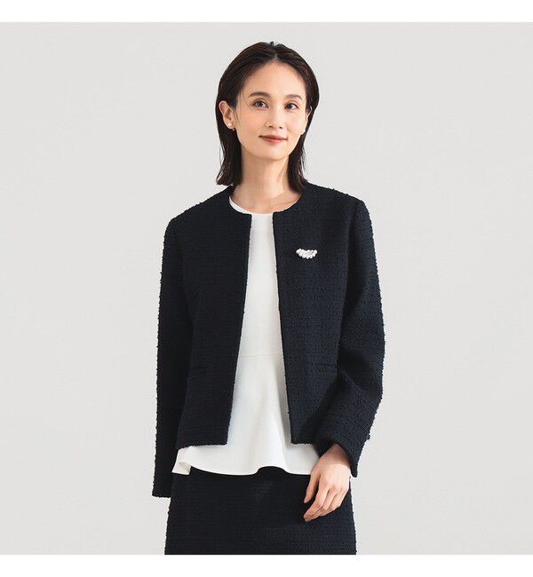 Demi-Luxe BEAMS 「ツイード クルーネック ジャケット＊」|ダッフルコート|