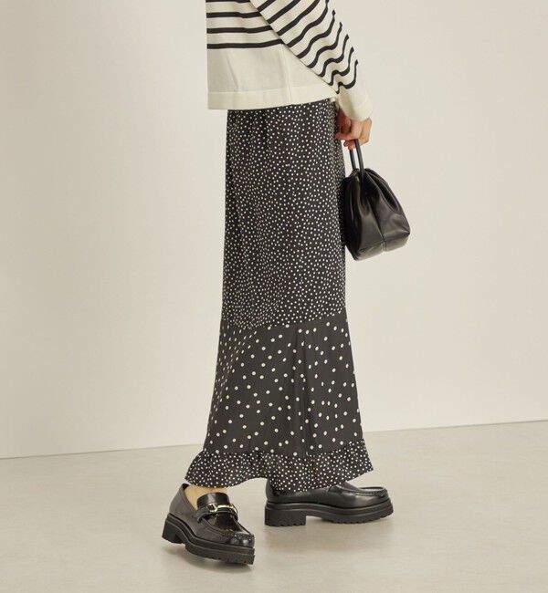 SHIPS for women「〈手洗い可能〉切替 プリント セミフレア スカート」|スカート|