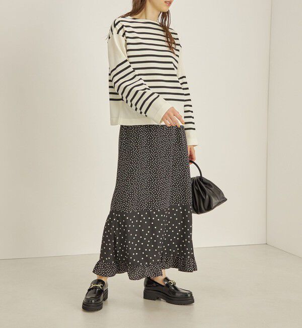 SHIPS for women「〈手洗い可能〉切替 プリント セミフレア スカート」|スカート|