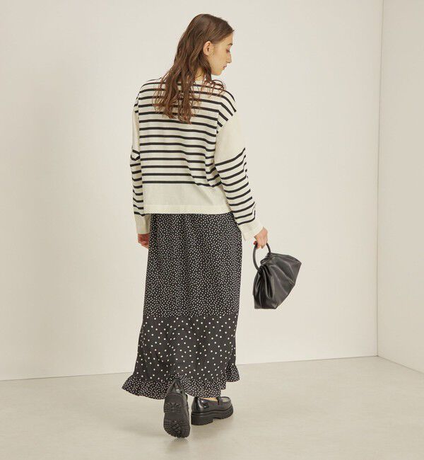 SHIPS for women「〈手洗い可能〉切替 プリント セミフレア スカート」|スカート|