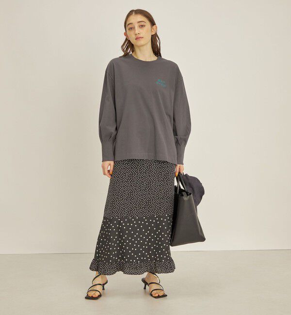 SHIPS for women「〈手洗い可能〉切替 プリント セミフレア スカート」|スカート|