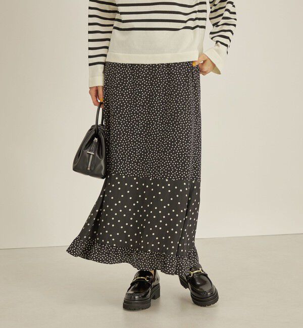 SHIPS for women「〈手洗い可能〉切替 プリント セミフレア スカート」|スカート|