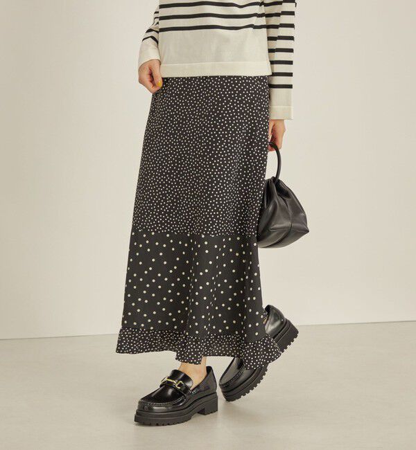 SHIPS for women「〈手洗い可能〉切替 プリント セミフレア スカート」|スカート|