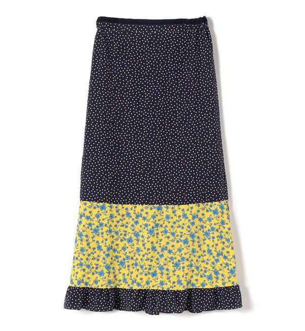 SHIPS for women「〈手洗い可能〉切替 プリント セミフレア スカート」|スカート|