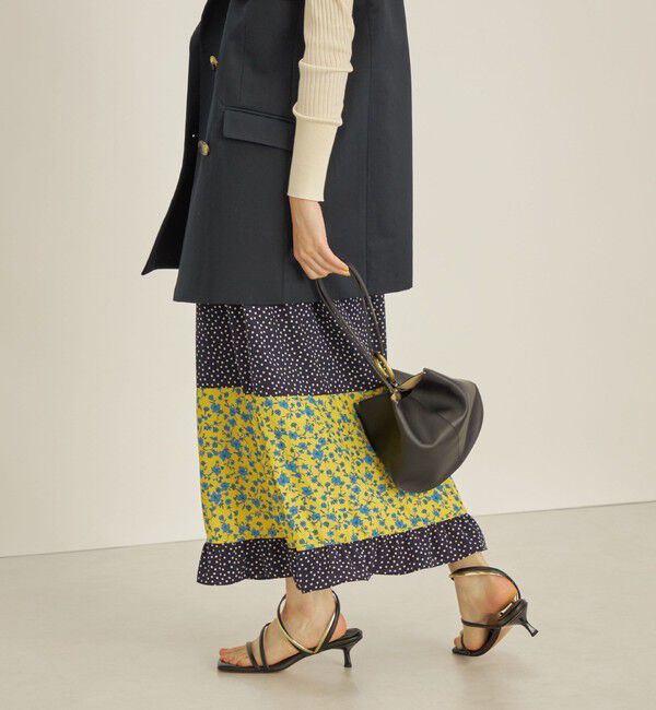 SHIPS for women「〈手洗い可能〉切替 プリント セミフレア スカート」|スカート|