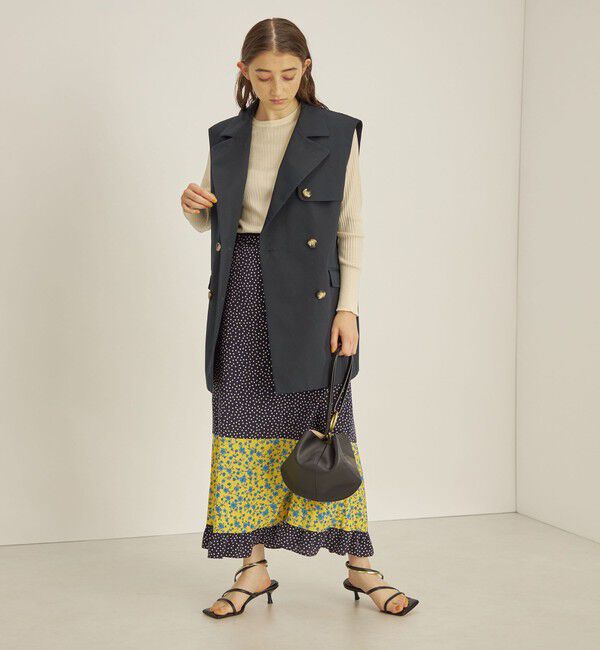 SHIPS for women「〈手洗い可能〉切替 プリント セミフレア スカート」|スカート|