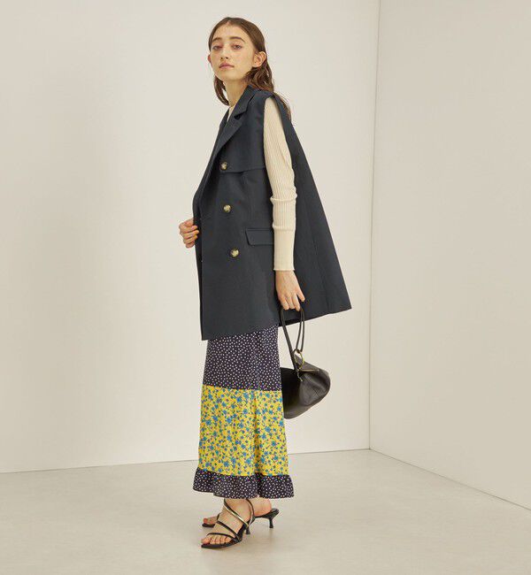 SHIPS for women「〈手洗い可能〉切替 プリント セミフレア スカート」|スカート|