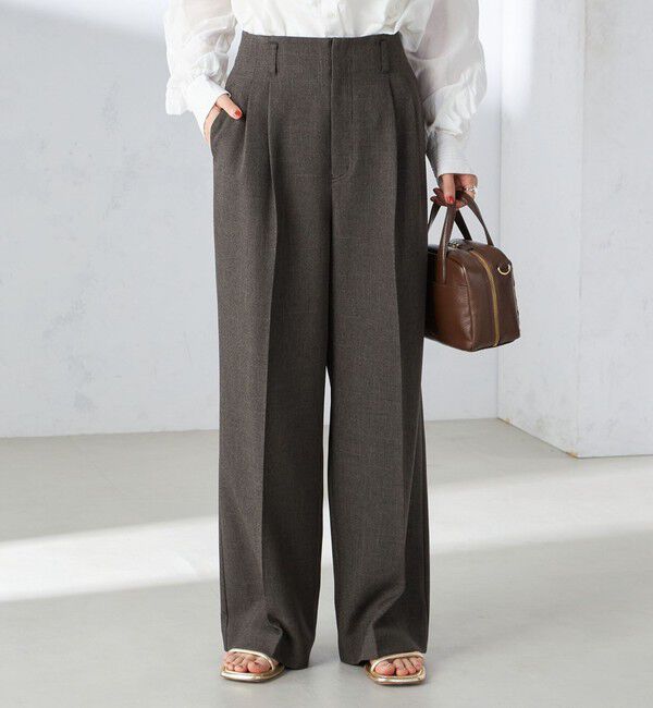 SHIPS for women「〈手洗い可能〉シャーク ツイード タック パンツ」|その他|