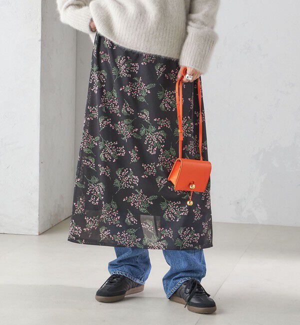 SHIPS for women「〈手洗い可能〉シアー レイヤード プリント スカート」|スカート|