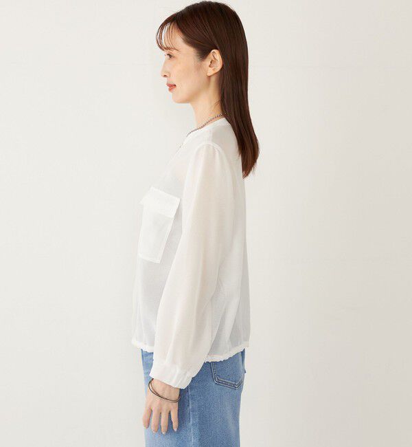 SHIPS Colors 「SHIPS Colors:〈手洗い可能〉メッシュ ノーカラー ジップ ブルゾン◇」|ブルゾン・スタジャン|