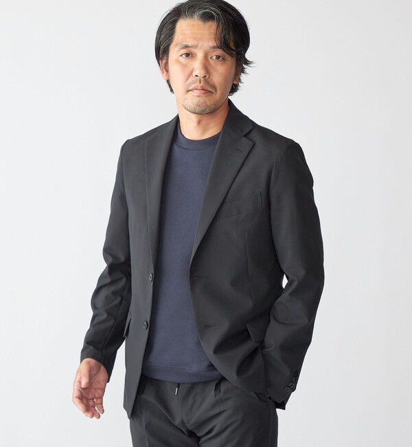 SHIPS「【WEB限定】SHIPS:〈手洗い可能〉ナチュラル ストレッチ エア セットアップ」|スーツ|ブラック