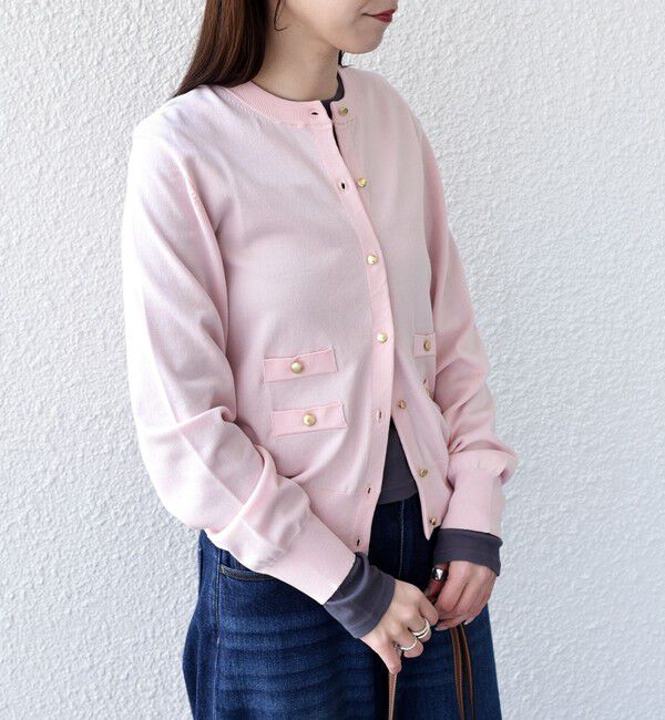 SHIPS Colors 「《予約》SHIPS Colors:〈接触冷感・手洗い可能〉14ゲージ クルーネック カーディガン◆」|カーディガン|