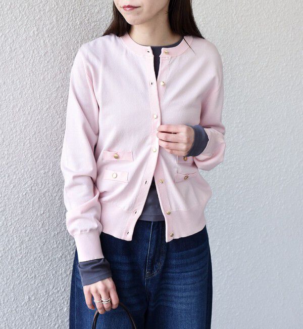 SHIPS Colors 「《予約》SHIPS Colors:〈接触冷感・手洗い可能〉14ゲージ クルーネック カーディガン◆」|カーディガン|