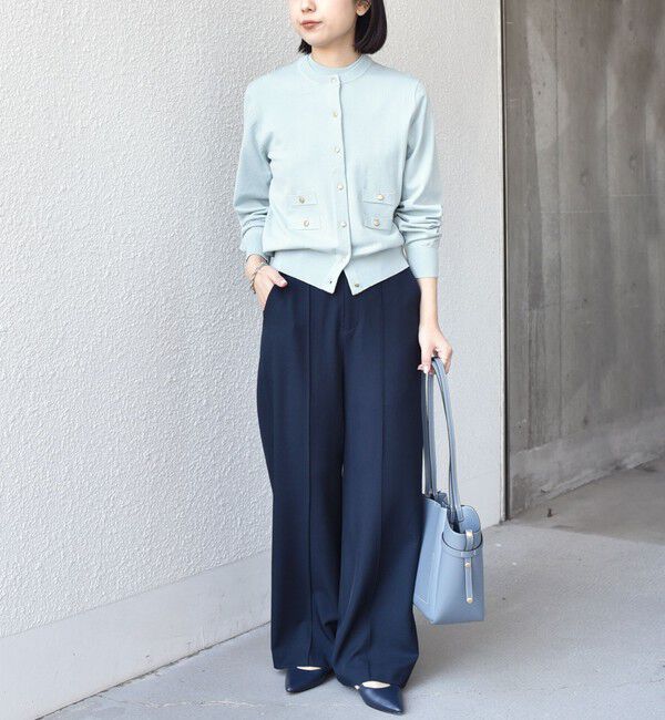 SHIPS Colors 「《予約》SHIPS Colors:〈接触冷感・手洗い可能〉14ゲージ クルーネック カーディガン◆」|カーディガン|