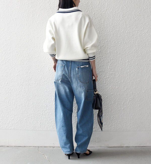 SHIPS any「《予約》SHIPS any:〈手洗い可能〉コットン ミックス ライン ポロニット プルオーバー」|ニット・セーター|