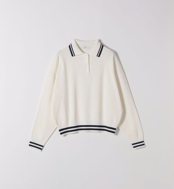 SHIPS any「《予約》SHIPS any:〈手洗い可能〉コットン ミックス ライン ポロニット プルオーバー」|ニット・セーター|