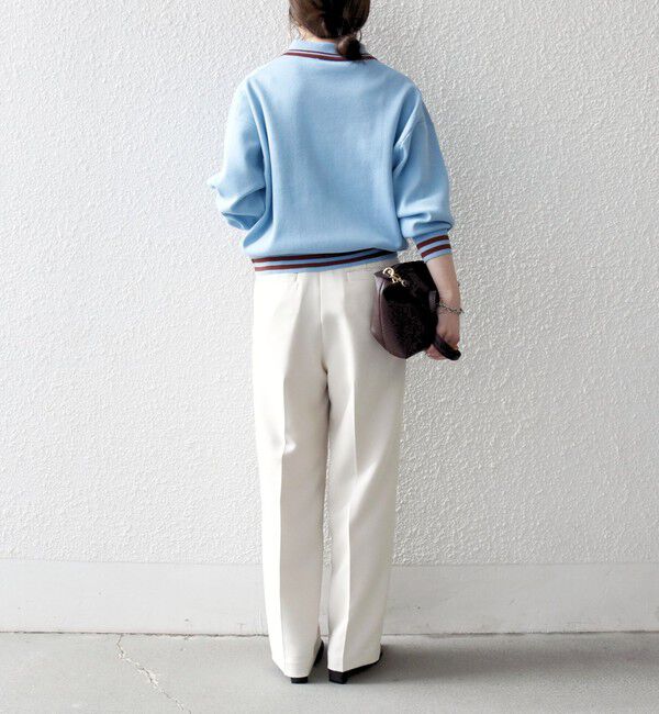 SHIPS any「《予約》SHIPS any:〈手洗い可能〉コットン ミックス ライン ポロニット プルオーバー」|ニット・セーター|