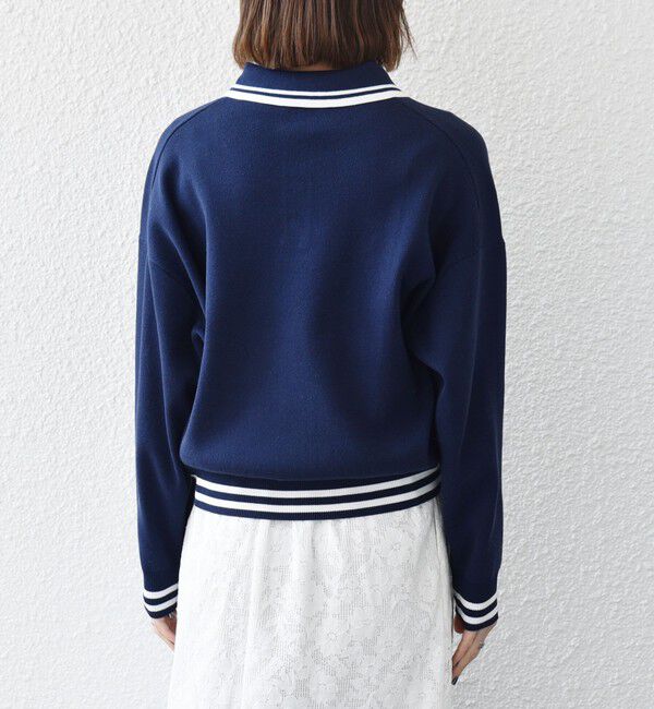 SHIPS any「《予約》SHIPS any:〈手洗い可能〉コットン ミックス ライン ポロニット プルオーバー」|ニット・セーター|