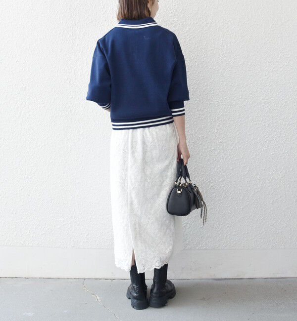 SHIPS any「《予約》SHIPS any:〈手洗い可能〉コットン ミックス ライン ポロニット プルオーバー」|ニット・セーター|