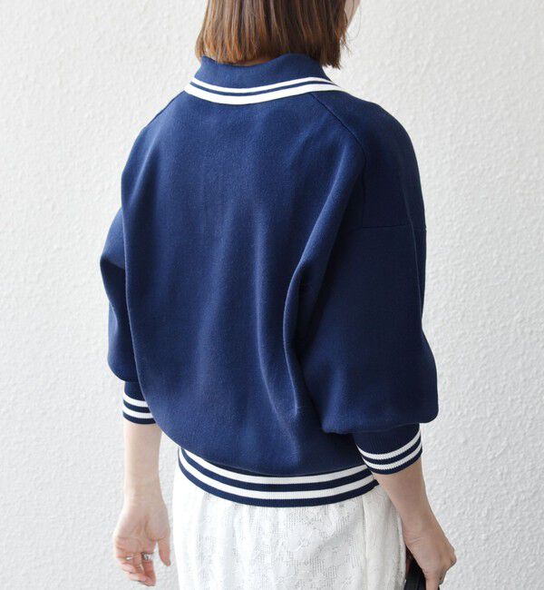 SHIPS any「《予約》SHIPS any:〈手洗い可能〉コットン ミックス ライン ポロニット プルオーバー」|ニット・セーター|