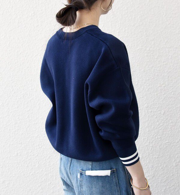 SHIPS any「《予約》SHIPS any:〈手洗い可能〉コットン ミックス ライン ジップ ブルゾン ニット カーディガン」|カーディガン|