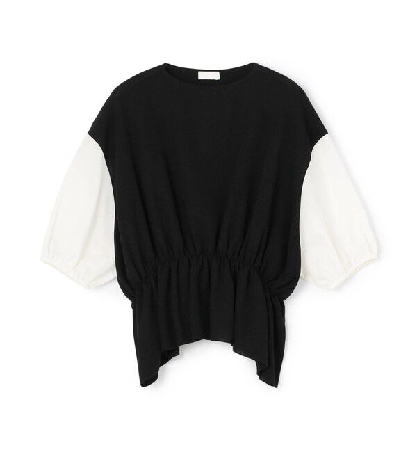 Ballsey「ファブリックコンビ パフスリーブプルオーバー」|ニット・セーター|18 ブラック系