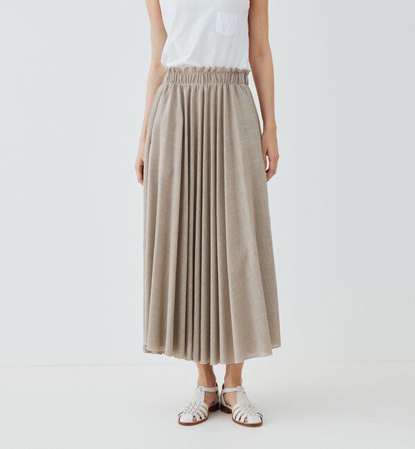 GALERIE VIE「リネンテクスチャー プリーツマキシスカート」|スカート|