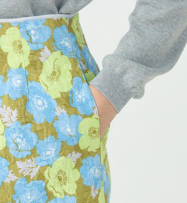 Ballsey「ポピープリントジャカード ペンシルタイトスカート」|タイト|