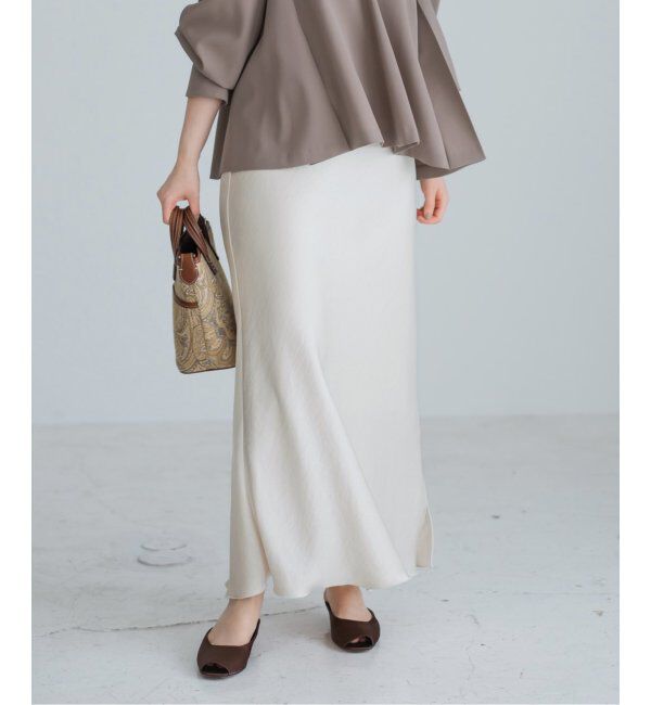 IENA「《追加9》ダブルサテンスカート」|スカート|