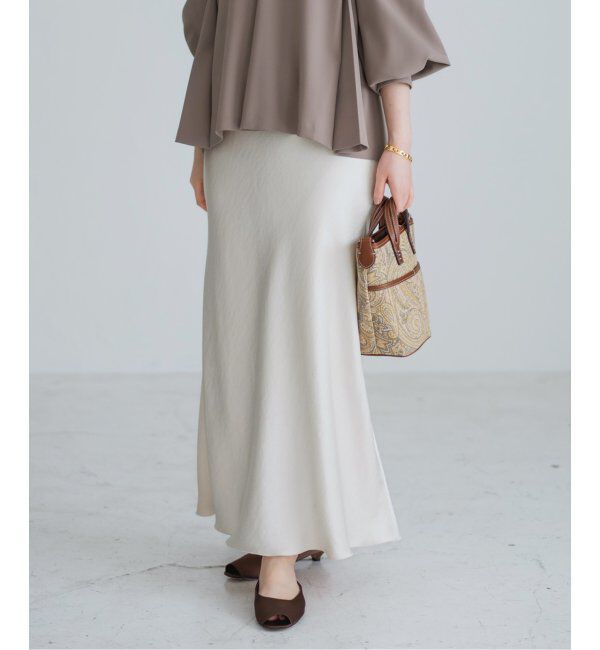 IENA「《追加9》ダブルサテンスカート」|スカート|