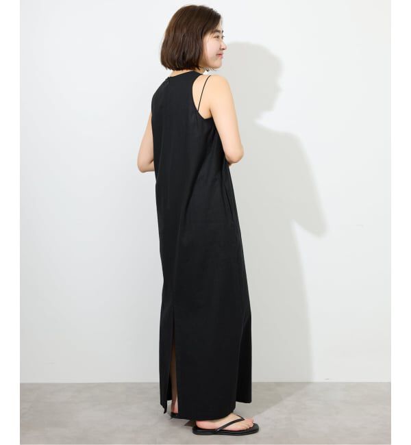 SLOBE IENA「《WEB限定/追加》リネンレーヨンノースリーブナローワンピース」|ワンピース|