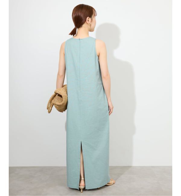 SLOBE IENA「《WEB限定/追加》リネンレーヨンノースリーブナローワンピース」|ワンピース|