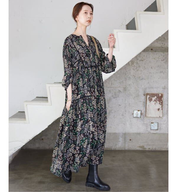 SLOBE IENA「《WEB限定/追加3》FLOWER PRINT ワンピース」|ワンピース|