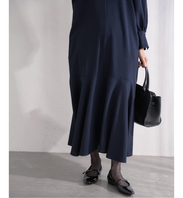 IENA「&NAVY メランジツイルギャザーワンピース」|ワンピース|