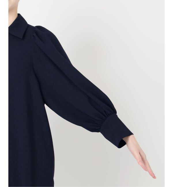 IENA「&NAVY メランジツイルギャザーワンピース」|ワンピース|