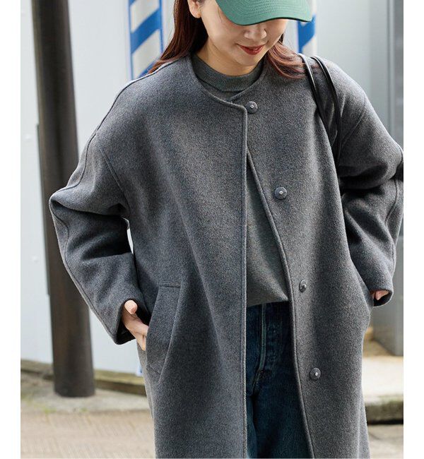 JOURNAL STANDARD「スーパー140ビーバーノーカラーコート」|ノーカラーコート|