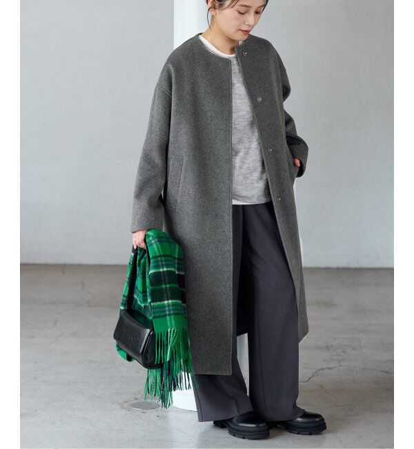 JOURNAL STANDARD「スーパー140ビーバーノーカラーコート」|ノーカラーコート|